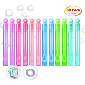 YIWA 30pcs 6 Colors Mini Bubble Wands Assortment Party Favors Kids Toys